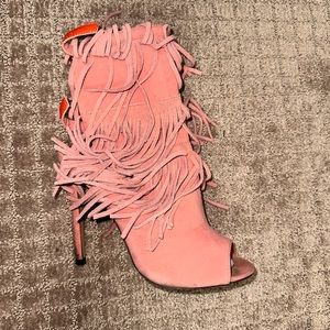 Blush Fringe Booties